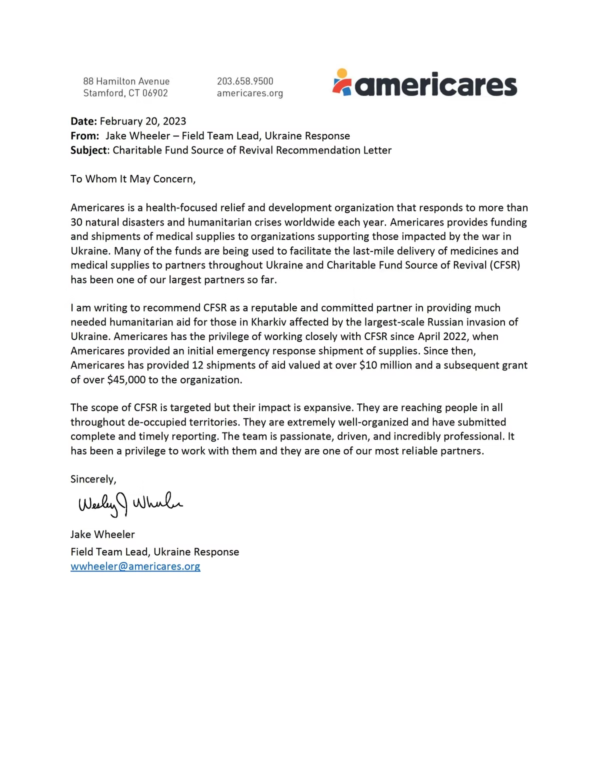 Americares Foundation, Inc.Global Health Organization